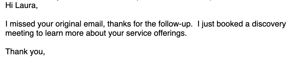 Email message 1